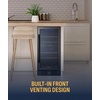 image:imageNewAir 15 Dual Zone Wine Fridge for 29 Bottles  BuiltIn or Freestanding Wine Cooler Refrigerator with Glass Door  Precision Cooling amp Wood Shelves for Red and White Wines  Black Stainless SteelBlack Stainless Steel