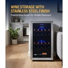 image:imageNewAir 15 Dual Zone Wine Fridge for 29 Bottles  BuiltIn or Freestanding Wine Cooler Refrigerator with Glass Door  Precision Cooling amp Wood Shelves for Red and White Wines  Black Stainless SteelStainless Steel