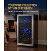 image:imageNewAir 15 Dual Zone Wine Fridge for 29 Bottles  BuiltIn or Freestanding Wine Cooler Refrigerator with Glass Door  Precision Cooling amp Wood Shelves for Red and White Wines  Black Stainless SteelStainless Steel