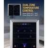 image:imageNewAir 15 Dual Zone Wine Fridge for 29 Bottles  BuiltIn or Freestanding Wine Cooler Refrigerator with Glass Door  Precision Cooling amp Wood Shelves for Red and White Wines  Black Stainless SteelStainless Steel