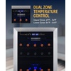 image:imageNewAir 15 Dual Zone Wine Fridge for 29 Bottles  BuiltIn or Freestanding Wine Cooler Refrigerator with Glass Door  Precision Cooling amp Wood Shelves for Red and White Wines  Black Stainless SteelStainless Steel