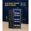 image:imageNewAir 15 Dual Zone Wine Fridge for 29 Bottles  BuiltIn or Freestanding Wine Cooler Refrigerator with Glass Door  Precision Cooling amp Wood Shelves for Red and White Wines  Black Stainless SteelBlack Stainless Steel