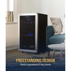 image:imageNewAir 15 Dual Zone Wine Fridge for 29 Bottles  BuiltIn or Freestanding Wine Cooler Refrigerator with Glass Door  Precision Cooling amp Wood Shelves for Red and White Wines  Black Stainless SteelStainless Steel