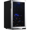image:imageNewAir 15 Dual Zone Wine Fridge for 29 Bottles  BuiltIn or Freestanding Wine Cooler Refrigerator with Glass Door  Precision Cooling amp Wood Shelves for Red and White Wines  Black Stainless SteelStainless Steel
