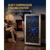 image:imageNewAir 15 Dual Zone Wine Fridge for 29 Bottles  BuiltIn or Freestanding Wine Cooler Refrigerator with Glass Door  Precision Cooling amp Wood Shelves for Red and White Wines  Black Stainless SteelStainless Steel