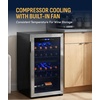 image:imageNewAir 15 Dual Zone Wine Fridge for 29 Bottles  BuiltIn or Freestanding Wine Cooler Refrigerator with Glass Door  Precision Cooling amp Wood Shelves for Red and White Wines  Black Stainless SteelStainless Steel