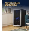 image:imageNewAir 15 Dual Zone Wine Fridge for 29 Bottles  BuiltIn or Freestanding Wine Cooler Refrigerator with Glass Door  Precision Cooling amp Wood Shelves for Red and White Wines  Black Stainless SteelStainless Steel