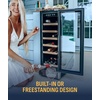 image:imageNewAir 15 Dual Zone Wine Fridge for 29 Bottles  BuiltIn or Freestanding Wine Cooler Refrigerator with Glass Door  Precision Temperature Control amp Beechwood Shelving  Stainless Steel