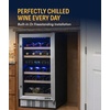 image:imageNewAir 15 Dual Zone Wine Fridge for 29 Bottles  BuiltIn or Freestanding Wine Cooler Refrigerator with Glass Door  Precision Temperature Control amp Beechwood Shelving  Stainless Steel