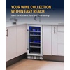 image:imageNewAir 15 Dual Zone Wine Fridge for 29 Bottles  BuiltIn or Freestanding Wine Cooler Refrigerator with Glass Door  Precision Temperature Control amp Beechwood Shelving  Stainless Steel