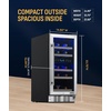 image:imageNewAir 15 Dual Zone Wine Fridge for 29 Bottles  BuiltIn or Freestanding Wine Cooler Refrigerator with Glass Door  Precision Temperature Control amp Beechwood Shelving  Stainless Steel