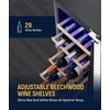 image:imageNewAir 15 Dual Zone Wine Fridge for 29 Bottles  BuiltIn or Freestanding Wine Cooler Refrigerator with Glass Door  Precision Temperature Control amp Beechwood Shelving  Stainless Steel