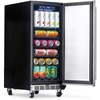 image:imageNewAir 15 Outdoor Beverage Fridge  Freestanding or BuiltIn Under counter Refrigerator for Outside Patio  Weatherproof Outdoor Fridge for 90 Cans with Detachable Castors  Stainless Steel