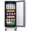 image:imageNewAir 15 Outdoor Beverage Fridge  Freestanding or BuiltIn Under counter Refrigerator for Outside Patio  Weatherproof Outdoor Fridge for 90 Cans with Detachable Castors  Stainless Steel