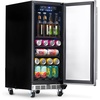 image:imageNewAir 15 Outdoor Beverage Fridge  Freestanding or BuiltIn Under counter Refrigerator for Outside Patio  Weatherproof Outdoor Fridge for 90 Cans with Detachable Castors  Stainless Steel