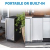 image:imageNewAir 15 Outdoor Beverage Fridge  Freestanding or BuiltIn Under counter Refrigerator for Outside Patio  Weatherproof Outdoor Fridge for 90 Cans with Detachable Castors  Stainless Steel