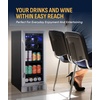 image:imageNewAir 15 Single Zone Beverage amp Wine Fridge  Beverage amp Wine Refrigerator for 33 Bottles  80 Cans  Freestanding or BuiltIn Under Counter Mini Fridge for Beer Wine amp Soda  Black Stainless SteelStainless Steel