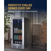 image:imageNewAir 15 Single Zone Beverage amp Wine Fridge  Beverage amp Wine Refrigerator for 33 Bottles  80 Cans  Freestanding or BuiltIn Under Counter Mini Fridge for Beer Wine amp Soda  Black Stainless SteelStainless Steel