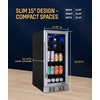 image:imageNewAir 15 Single Zone Beverage amp Wine Fridge  Beverage amp Wine Refrigerator for 33 Bottles  80 Cans  Freestanding or BuiltIn Under Counter Mini Fridge for Beer Wine amp Soda  Black Stainless SteelStainless Steel