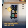 image:imageNewAir 15 Single Zone Beverage amp Wine Fridge  Beverage amp Wine Refrigerator for 33 Bottles  80 Cans  Freestanding or BuiltIn Under Counter Mini Fridge for Beer Wine amp Soda  Black Stainless SteelStainless Steel