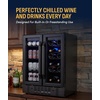 image:imageNewAir 15 Wine and Beverage Refrigerator 9 Bottle and 48 Can Capacity Beverage Cooler in Stainless Steel Builtin or Freestanding Dual Zone Drink Fridge with TriplePane Glass Door18 Bottle  58 Can