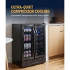 image:imageNewAir 15 Wine and Beverage Refrigerator 9 Bottle and 48 Can Capacity Beverage Cooler in Stainless Steel Builtin or Freestanding Dual Zone Drink Fridge with TriplePane Glass Door18 Bottle  58 Can