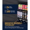 image:imageNewAir 15 Wine and Beverage Refrigerator 9 Bottle and 48 Can Capacity Beverage Cooler in Stainless Steel Builtin or Freestanding Dual Zone Drink Fridge with TriplePane Glass Door49 Bottle or 179 Can