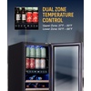 image:imageNewAir 15 Wine and Beverage Refrigerator 9 Bottle and 48 Can Capacity Beverage Cooler in Stainless Steel Builtin or Freestanding Dual Zone Drink Fridge with TriplePane Glass Door9 Bottle  48 Can