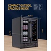 image:imageNewAir 15 Wine and Beverage Refrigerator 9 Bottle and 48 Can Capacity Beverage Cooler in Stainless Steel Builtin or Freestanding Dual Zone Drink Fridge with TriplePane Glass Door18 Bottle  58 Can