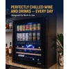 image:imageNewAir 15 Wine and Beverage Refrigerator 9 Bottle and 48 Can Capacity Beverage Cooler in Stainless Steel Builtin or Freestanding Dual Zone Drink Fridge with TriplePane Glass Door49 Bottle or 179 Can