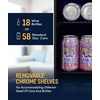 image:imageNewAir 15 Wine and Beverage Refrigerator 9 Bottle and 48 Can Capacity Beverage Cooler in Stainless Steel Builtin or Freestanding Dual Zone Drink Fridge with TriplePane Glass Door18 Bottle  58 Can