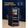 image:imageNewAir 15 Wine and Beverage Refrigerator 9 Bottle and 48 Can Capacity Beverage Cooler in Stainless Steel Builtin or Freestanding Dual Zone Drink Fridge with TriplePane Glass Door9 Bottle  48 Can