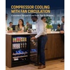 image:imageNewAir 15 Wine and Beverage Refrigerator 9 Bottle and 48 Can Capacity Beverage Cooler in Stainless Steel Builtin or Freestanding Dual Zone Drink Fridge with TriplePane Glass Door49 Bottle or 179 Can