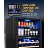 image:imageNewAir 15 Wine and Beverage Refrigerator 9 Bottle and 48 Can Capacity Beverage Cooler in Stainless Steel Builtin or Freestanding Dual Zone Drink Fridge with TriplePane Glass Door49 Bottle or 179 Can
