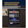 image:imageNewAir 15 Wine and Beverage Refrigerator 9 Bottle and 48 Can Capacity Beverage Cooler in Stainless Steel Builtin or Freestanding Dual Zone Drink Fridge with TriplePane Glass Door49 Bottle or 179 Can