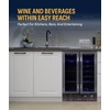 image:imageNewAir 15 Wine and Beverage Refrigerator 9 Bottle and 48 Can Capacity Beverage Cooler in Stainless Steel Builtin or Freestanding Dual Zone Drink Fridge with TriplePane Glass Door18 Bottle  58 Can