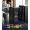 image:imageNewAir 15 Wine and Beverage Refrigerator 9 Bottle and 48 Can Capacity Beverage Cooler in Stainless Steel Builtin or Freestanding Dual Zone Drink Fridge with TriplePane Glass Door18 Bottle  58 Can