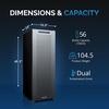image:imageNewAir 17 Wine Fridge for 24 Bottles  Freestanding Wine Cooler Refrigerator with Glass Door  Quiet Compressor Cooling Adjustable Metal Racks amp LED Light  Black56 bottle