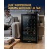 image:imageNewAir 17 Wine Fridge for 24 Bottles  Freestanding Wine Cooler Refrigerator with Glass Door  Quiet Compressor Cooling Adjustable Metal Racks amp LED Light  Black51 Bottle