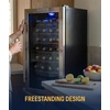 image:imageNewAir 17 Wine Fridge for 27 Bottles  Freestanding Wine Cooler Refrigerator with Glass Door  Quiet Compressor Cooling Adjustable Metal Racks amp LED Light  Stainless Steel