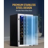 image:imageNewAir 17 Wine Fridge for 27 Bottles  Freestanding Wine Cooler Refrigerator with Glass Door  Quiet Compressor Cooling Adjustable Metal Racks amp LED Light  Stainless Steel