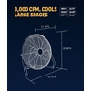 image:imageNewAir 18 2in1 High Velocity Fan Floor or Wall Mounted  WeatherResistant with 4000 CFM Airflow 3 Speeds and HeavyDuty Blades  Fan for Garage Workshop Patio amp Outdoor UseWall Mounted Indoor