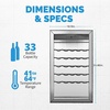 image:imageNewAir 19 Wine Fridge for 23 Bottles  Freestanding Wine Cooler Refrigerator with Glass Door  Quiet Compressor Cooling amp Digital Thermostat  Stainless SteelStainless Steel