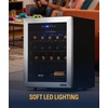 image:imageNewAir 19 Wine Fridge for 23 Bottles  Freestanding Wine Cooler Refrigerator with Glass Door  Quiet Compressor Cooling amp Digital Thermostat  Stainless SteelStainless Steel