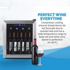 image:imageNewAir 19 Wine Fridge for 23 Bottles  Freestanding Wine Cooler Refrigerator with Glass Door  Quiet Compressor Cooling amp Digital Thermostat  Stainless SteelStainless Steel
