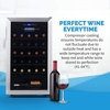 image:imageNewAir 19 Wine Fridge for 23 Bottles  Freestanding Wine Cooler Refrigerator with Glass Door  Quiet Compressor Cooling amp Digital Thermostat  Stainless SteelStainless Steel