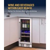 image:imageNewAir 24 Dual Zone Beverage Refrigerator amp Wine Cooler for 18 Bottles amp 60 Cans  Freestanding or BuiltIn Under Counter Mini Fridge for Beer Wine and Soda  Stainless Steel9 Bottle  48 Can