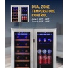 image:imageNewAir 24 Dual Zone Beverage Refrigerator amp Wine Cooler for 18 Bottles amp 60 Cans  Freestanding or BuiltIn Under Counter Mini Fridge for Beer Wine and Soda  Stainless Steel20 Bottle  78 Can