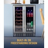 image:imageNewAir 24 Dual Zone Beverage Refrigerator amp Wine Cooler for 18 Bottles amp 60 Cans  Freestanding or BuiltIn Under Counter Mini Fridge for Beer Wine and Soda  Stainless Steel20 Bottle  78 Can
