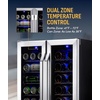 image:imageNewAir 24 Dual Zone Beverage Refrigerator amp Wine Cooler for 18 Bottles amp 60 Cans  Freestanding or BuiltIn Under Counter Mini Fridge for Beer Wine and Soda  Stainless Steel18 Bottle  60 Can